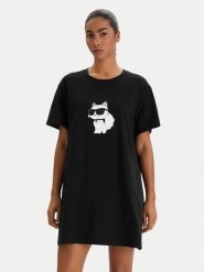 KARL LAGERFELD Koszula nocna B1W45003 Czarny Relaxed Fit. Czarne koszule nocne i halki KARL LAGERFELD, bez wzorów, z bawełny, bez ramiączek. Za 429.99 zł.