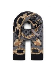 Guess Szalik 180084 Czarny. Szare szaliki damskie Guess, z aplikacjami. Za 239.99 zł.