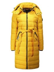 Geographical Norway Płaszcz pikowany "Cabima" w kolorze żółtym rozmiar: M. Żółte płaszcze damskie Geographical Norway, m, bez wzorów, z tkaniny, bez kaptura. Za 375.96 zł.