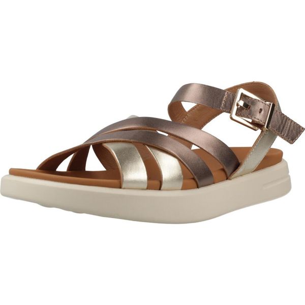 Sandały GEOX D XAND 2S Złoty. Brązowe sandały damskie Geox, bez wzorów, ze skóry, bez obcasa, bez zapięcia. Za 404.99 zł.