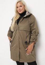 Ciemnozielona Kurtka Taliowana Daiellea. Zielone kurtki damskie Born2be, xl, bez wzorów, z materiału, bez kaptura. Za 379.99 zł.