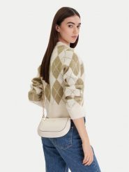 Tommy Hilfiger Torebka Th Glam Mini Chain Crossover AW0AW18142 Kremowy. Białe listonoszki damskie Tommy Hilfiger, bez wzorów, ze skóry, bez dodatków. Za 307.99 zł.