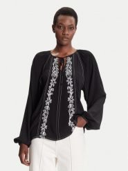 Desigual Bluzka Tallo 25WWBW07 Czarny Loose Fit. Czarne bluzki damskie Desigual, l, bez wzorów, z wiskozy, bez kołnierzyka, bez ramiączek. Za 369.99 zł.