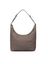 Calvin Klein Torebka Emblem Aop Sueded M Shoulder Bag LV04F3881G Beżowy. Brązowe torebki klasyczne damskie Calvin Klein, ze skóry, bez dodatków. Za 649.99 zł.