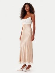 Bardot Sukienka koktajlowa Tzariana 60118DB Beżowy Regular Fit. Brązowe sukienki damskie Bardot, bez wzorów, z syntetyku, wizytowe, bez ramiączek. Za 479.99 zł.