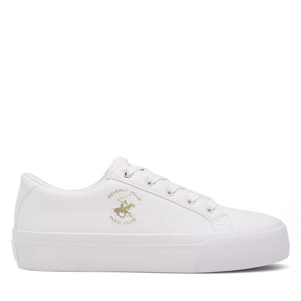 Trampki Beverly Hills Polo Club. Białe trampki damskie Beverly Hills Polo Club, bez wzorów, bez zapięcia. Za 179.99 zł.