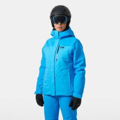 Damska kurtka narciarska Helly Hansen Snowplay. Niebieskie kurtki sportowe damskie Helly Hansen, na zimę, bez wzorów, bez kaptura. Za 1,195.05 zł.