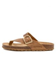 Billowy Skórzane japonki w kolorze brązowym rozmiar: 39. Brązowe klapki damskie Billowy, bez wzorów, z otwartym noskiem, bez obcasa, bez zapięcia. Za 165.99 zł.