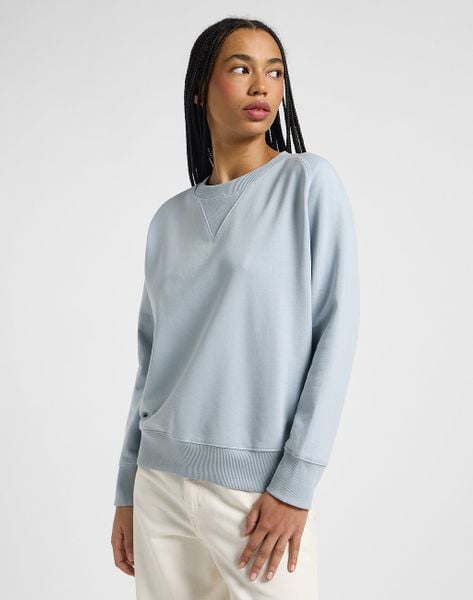 DAMSKA BLUZA LEE RAGLAN CREW SWS CONCRETE GRAY 112369184. Szare bluzy damskie Lee, xs, bez wzorów, bez kaptura. Za 159.99 zł.