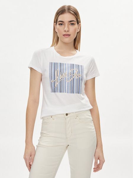 Liu Jo T-Shirt MA4340 JS923 Biały Regular Fit. Białe t-shirty damskie Liu Jo, xs, bez wzorów, z bawełny, bez kołnierzyka. Za 199.99 zł.
