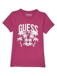 Guess T-Shirt J6GI14 K6YW4 Różowy Regular Fit. Czerwone koszulki i t-shirty dziewczęce Guess, z aplikacjami, z bawełny, bez kołnierzyka, bez ramiączek. Za 74.99 zł.