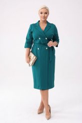 Elegancka zielona żakietowa sukienka Mariposa z ołówkowym dołem PLUS SIZE XXL OVERSIZE. Zielone sukienki damskie Moda Size Plus Iwanek, bez wzorów, z elastanu, biznesowe, bez ramiączek. W wyprzedaży za 199.90 zł.