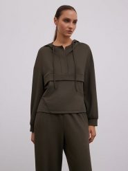 BGN Bluza w kolorze khaki rozmiar: 40. Brązowe bluzy damskie BGN, bez wzorów, z kapturem. Za 134.85 zł.
