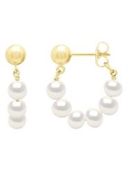 Pearl Addict Złote kolczyki-kreole z perłami rozmiar: onesize. Żółte kolczyki damskie Pearl Addict, z perłą, złote. Za 241.56 zł.