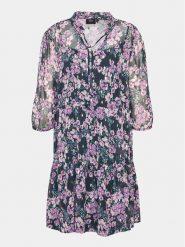 Zizzi Sukienka codzienna V02581A Fioletowy Regular Fit. Fioletowe sukienki damskie Zizzi, bez wzorów, z syntetyku, bez ramiączek. Za 109.99 zł.