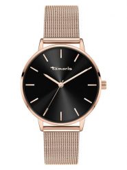 Tamaris Zegarek kwarcowy w kolorze różowozłoto-czarnym rozmiar: onesize. Czarne, analogowe zegarki damskie Tamaris, metalowe. Za 173.99 zł.