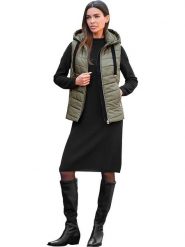 Heine Kamizelka pikowana w kolorze khaki rozmiar: 42. Brązowe kamizelki damskie Heine, bez wzorów, bez kaptura. Za 131.12 zł.