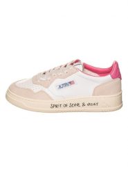 AUTRY Skórzane sneakersy "Medalist" w kolorze biało-beżowo-różowym rozmiar: 38. Brązowe obuwie sportowe damskie AUTRY, bez zapięcia. Za 482.03 zł.
