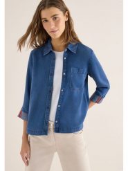 Cecil Koszula dżinsowa w kolorze niebieskim rozmiar: XL. Niebieskie koszule damskie Cecil, xl, bez wzorów, z lyocellu, bez kołnierzyka, bez ramiączek. Za 127.65 zł.
