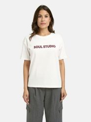 Smith & Soul Koszulka w kolorze kremowym rozmiar: S. Brązowe bluzki damskie Smith & Soul, s, bez wzorów, z bawełny, bez kołnierzyka, bez ramiączek. Za 78.99 zł.