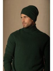 Perfect Cashmere Kaszmirowa czapka beanie "Faith" w kolorze ciemnozielonym rozmiar: onesize. Zielone czapki damskie Perfect Cashmere, bez wzorów, z kaszmiru. Za 130.99 zł.