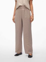 Vero Moda Spodnie "Queeny" w kolorze szarobrązowym rozmiar: M. Brązowe spodnie materiałowe damskie Vero Moda, bez wzorów, z materiału. Za 96.60 zł.