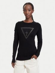 Guess Sweter W6YR28 Z0976 Czarny Regular Fit. Czarne swetry klasyczne damskie Guess, xxl, z wiskozy, bez kołnierzyka. Za 344.99 zł.