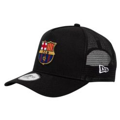 Czapka z daszkiem typu trucker kibicowska FC Barcelona New Era. Czarne czapki z daszkiem damskie FC BARCELONA, bez wzorów. Za 159.00 zł.