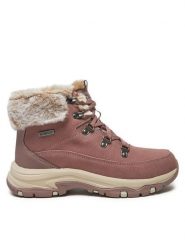 Skechers Botki Snow Worries 167882/MVE Różowy. Czerwone botki damskie Skechers, ze skóry, bez obcasa, na płaskiej podeszwie, bez zapięcia. Za 379.99 zł.