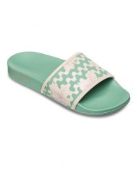 Klapki basenowe damskie SLIPPY IV. Czerwone klapki damskie Roxy, bez wzorów, z gumy, bez obcasa, bez zapięcia. Za 129.99 zł.