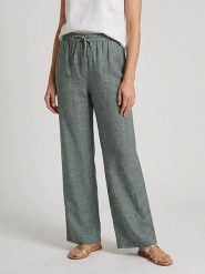 MOSS COPENHAGEN Spodnie "Viana" w kolorze zielonym rozmiar: XL. Zielone spodnie materiałowe damskie Moss Copenhagen, bez wzorów, z materiału. Za 159.95 zł.