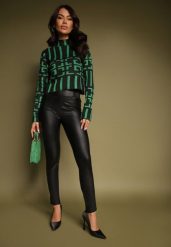 Czarne Legginsy z Imitacji Skóry High Waist z Ociepleniem Felilith. Czarne legginsy damskie Renee, l, bez wzorów, z jeansu. Za 39.99 zł.