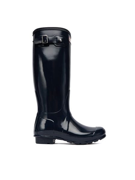 Hunter Kalosze Original Tall Gloss WFT1000RGL Granatowy. Niebieskie kalosze damskie Hunter, bez wzorów, z kauczuku. Za 269.99 zł.