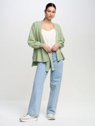 BIG STAR Kardigan w kolorze zielonym rozmiar: M. Zielone kardigany damskie Big Star, m, bez wzorów, z tkaniny. Za 109.99 zł.