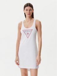 Guess Sukienka letnia E5GP01 I3Z14 Biały Regular Fit. Białe sukienki damskie Guess, z aplikacjami, z bawełny, bez ramiączek. Za 129.99 zł.