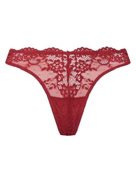 Guess Stringi O4YE01 PZ01C Czerwony. Czerwone stringi Guess, z aplikacjami, z syntetyku. Za 79.99 zł.