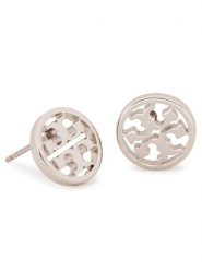 Tory Burch Kolczyki Logo Circle Stud Earring 11165518 Srebrny. Szare kolczyki damskie Tory Burch, srebrne. Za 279.99 zł.