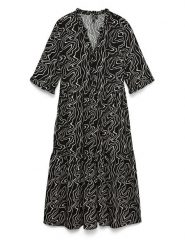 Vero Moda Sukienka w kolorze czarno-beżowym rozmiar: L. Czarne sukienki damskie Vero Moda, bez wzorów, z wiskozy, bez ramiączek. Za 87.40 zł.