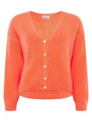 Zwillingsherz Kardigan "Uni" w kolorze pomarańczowym rozmiar: onesize. Pomarańczowe kardigany damskie Zwillingsherz, bez wzorów. Za 314.95 zł.