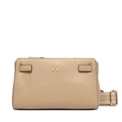 Torebka Tommy Hilfiger. Brązowe listonoszki damskie Tommy Hilfiger, bez wzorów, bez dodatków. Za 489.99 zł.