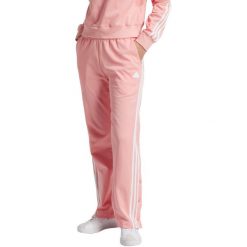 Spodnie damskie adidas Iconic Wrapping 3-Stripes Snap. Czerwone spodnie materiałowe damskie Adidas, bez wzorów, z bawełny. Za 229.99 zł.