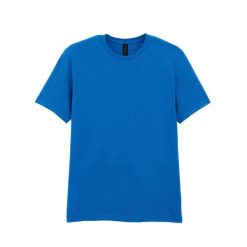 Bawełniana Koszulka Unisex Dla Dorosłych W Miękkim Stylu. Niebieskie bluzki damskie GILDAN, xl, bez wzorów, z bawełny, sportowe, bez kołnierzyka, bez ramiączek. Za 38.99 zł.