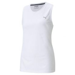 Koszulka treningowa damska PUMA Performance Tank. Białe koszulki damskie Puma, l, bez wzorów, bez kołnierzyka, bez ramiączek. Za 49.99 zł.