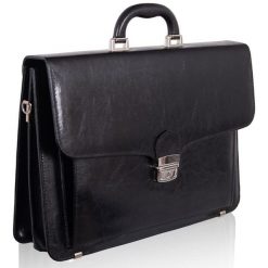 Elegancka teczka skórzana TIZANO TS07 czarna. Czarne aktówki damskie TIZANO, ze skóry. Za 444.99 zł.