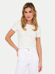 ONLY T-Shirt Fenja 15347986 Biały Slim Fit. Białe t-shirty damskie Only, s, bez wzorów, z bawełny, bez kołnierzyka. Za 59.99 zł.