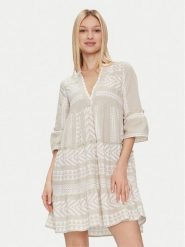 Vero Moda Sukienka letnia Dicthe 10225127 Beżowy Loose Fit. Brązowe sukienki damskie Vero Moda, bez wzorów, z bawełny, bez ramiączek. Za 149.99 zł.