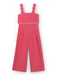 Mayoral Kombinezon 6872 Koralowy Regular Fit. Pomarańczowe sukienki dziewczęce Mayoral, bez wzorów, z wiskozy, bez ramiączek. Za 199.99 zł.