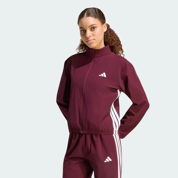 Kurtka Train Essentials 3-Stripes Woven Warm-Up. Białe kurtki damskie Adidas, xl, bez wzorów, z elastanu, bez kaptura. Za 239.00 zł.