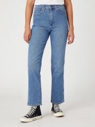Wrangler Dżinsy - Regular fit - w kolorze niebieskim rozmiar: W27/L32. Niebieskie jeansy damskie Wrangler, z podwyższonym stanem. Za 136.13 zł.
