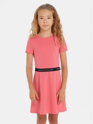 Tommy Hilfiger Sukienka codzienna Essential Skater KG0KG07776 D Różowy Regular Fit. Czerwone sukienki dziewczęce Tommy Hilfiger, bez wzorów, z syntetyku, bez ramiączek, proste. Za 329.99 zł.